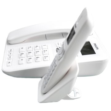 飞利浦（PHILIPS）DCTG182 2.4G数字无绳来电显示电话机（白色）（大屏幕显示，琥珀色屏幕背光，数字技术，清晰音质，来去电信息轻松查询）