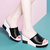 古奇天伦坡跟拖鞋女夏时尚外穿百搭韩版2022新款夏季外出厚底凉拖(35 黑色/3333（跟高7.4cm）)第5张高清大图