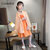 CaldiceKris（中国CK）女童橘色格子防晒服吊带套装CK-FS3403(160 桔色)第6张高清大图