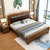 吉木多 橡胶木实木床1.8米现代中式软包床1.5米主卧双人床(1.5*2米海棠色 床+床头柜*1)第5张高清大图