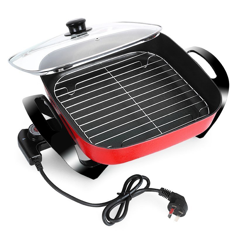 新款电火火锅锅家用多功能4人6人电火窝埚小家电厨房电器炒双管麦饭石