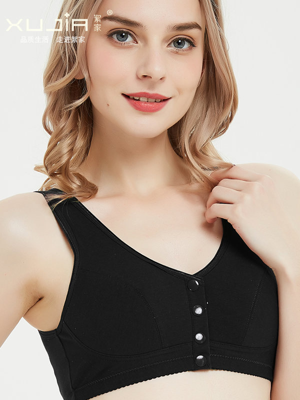 妈妈纯棉无痕内衣女中老年无钢圈背心式文胸运动中年老人胸罩828大红