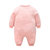 冬款加绒婴儿哈衣斜边对扣中国风宝宝衣服粉红花新年衣服 XD845(90 粉色)第2张高清大图