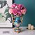 A欧式美式家居样板间复古花瓶花器摆件仿真玫瑰绢布花艺装饰摆设(升级版绒布蓝颜花艺两束（不含花瓶）)第3张高清大图