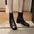 SUNTEK靴子女2021秋款马丁靴春季高跟新款女鞋百搭粗跟网红瘦瘦短靴女(37 米白色（加绒）)第2张高清大图