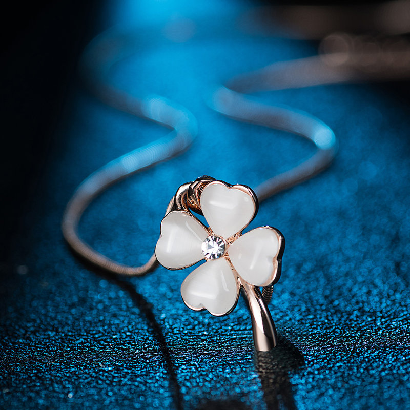 panmila 幸运四叶草 柔光项链手链吊坠(金色 项链)