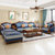 亚格林 美式 沙发 客厅皮质沙发美式实木大小户型沙发组合(皮布两用款 双扶手单人位)第4张高清大图