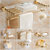 LOMODO勒曼迪欧式仿古金色浴室挂件套装黄玉石毛巾架卫生间置物架壁挂卫浴五金(经典四件套（二） 默认)第2张高清大图