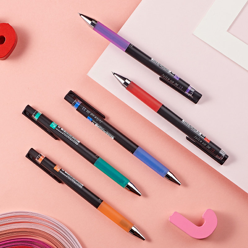 4mm按动彩色中性笔20s4学生用diy黑卡纸高光手帐绘画专用水笔金属粉彩