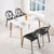 TIMI天米 现代简约餐桌椅 北欧几何椅组合 可叠加椅子组合 创意椅子餐厅家具(白色 1.2米餐桌+4把黑色椅子)第2张高清大图