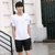 凯仕达短袖t恤男士套装潮流夏季2018新款运动圆领透气男装LWQ01-1(男款-白色 4XL)第2张高清大图