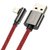 倍思（Baseus）苹果弯头数据线 USB TO IP苹果手机平板IPAD充电器数据线 2.4A大电流(1米红色)第2张高清大图