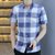 夏季男装短袖休闲商务男士衬衫1000-245(深蓝色 2XL)第3张高清大图