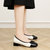 古奇天伦时尚小香风单鞋舒适方头方跟奶奶鞋中跟英伦风小皮鞋女鞋5600(黑色 39)第3张高清大图