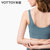 专业背心式仿震聚拢运动内衣跑步健身瑜伽文胸高强度支撑bra女(墨水蓝 XL)第4张高清大图
