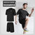 跑步运动套装男士健身服运动短裤速干紧身衣短袖运动套装(星空灰 XXL)第3张高清大图