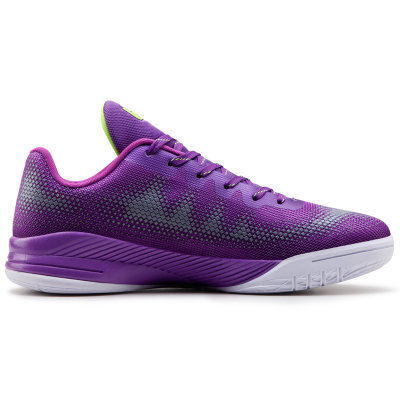艾弗森新款低帮篮球鞋防滑橡胶底网布织物透气轻质缓震球鞋学生实战战靴(紫色 39)