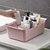 桌面收纳盒客厅零食收纳筐卫生间浴室小盒子化妆品整理盒(粉色大号)第2张高清大图