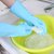 家务洗碗手套男女防水加厚耐用夏季厨房洗衣服橡胶薄款乳清洁手套(（5双）绿色 L码（大号）)第5张高清大图