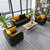 宏享办公室沙发现代简约商务三人接待室会客创意真皮沙发茶几组合套装(单人位（仿真皮）黄色)第4张高清大图
