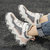 迈凯恩品牌男女童皮面加绒休闲运动鞋韩版网红波浪底学院风棉鞋学生加绒保暖雪地靴(灰粉 28（18）)第4张高清大图
