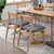 物植 实木餐椅家用阳台休闲桌靠背椅 YPH-01(胡桃色实木绿色麻布)第5张高清大图