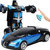 超大感应变形遥控汽车金刚机器人充电动无线遥控车儿童玩具车男孩(玫瑰红 一个机身两个电池)第5张高清大图