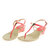 Daphne/达芙妮甜美休闲细带亮金属T型夹趾坡跟女凉鞋1014303211(红色 35)第3张高清大图
