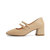 森达2021秋季新款商场同款甜美玛丽珍气质粗跟女浅口单鞋3EH01CQ1(杏色 34)第2张高清大图