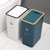 卫生间垃圾桶家用按压式垃圾桶客厅厨房厕所卫浴防臭带盖垃圾桶(（蓝色-印鹿款）无压圈 （26*18*34cm）15L大号)第2张高清大图