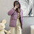 MISS LISA韩版短款棉服冬季小个子女装加厚棉袄外套D0001(紫色 M)第4张高清大图