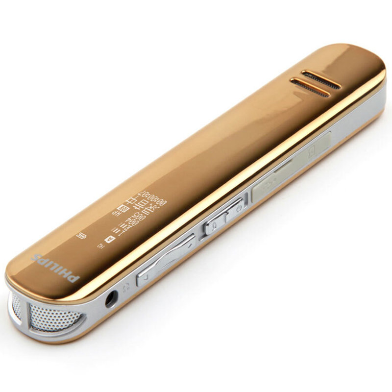 飞利浦录音笔专业高清降噪录音器机学生上课用便携大容量vtr5200金色