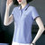 纯棉短袖t恤女夏季2022年新款宽松女装洋气减龄高品质带领polo衫(紫蓝色 XXXL)第3张高清大图