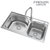 法恩莎双水槽厨房水槽套餐 304不锈钢双槽洗菜盆水池水盆洗碗盆 780×420不锈钢双槽（送两个角阀） FGP105LS(默认)第5张高清大图
