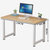 钢木电脑桌台式家用简易书桌现代简约办公桌笔记本桌子(浅胡桃面+白架)第4张高清大图