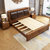 恒兴达 实木床1.8米中式橡胶木色双人床经济型简约现代小户型主卧储物床软靠床(1.8*2米胡桃色 床+床头柜*2)第3张高清大图