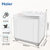 海尔（Haier）洗衣机12.5公斤超大容量双桶双缸半自动洗衣机 XPB125-298S 瓷白色第4张高清大图
