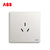 ABB开关插座面板无框轩致系列雅典白色二三极二三极五孔插座/空调插座组合装（10只装 ）第4张高清大图