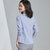 MISS LISA春季职业装蓝白细条纹衬衫女长袖韩版女士衬衣K6621(蓝色 L)第4张高清大图