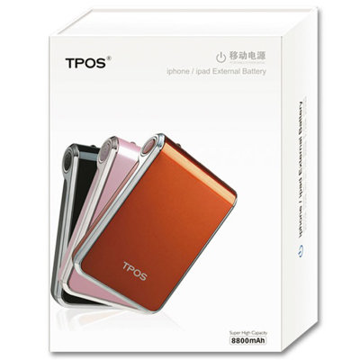 TPOS U803移动电源（橘红色）（8800mAh）