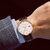 冠琴男士机械表真皮带男表薄时尚手表男高端商务腕表国产腕表(白色)第3张高清大图