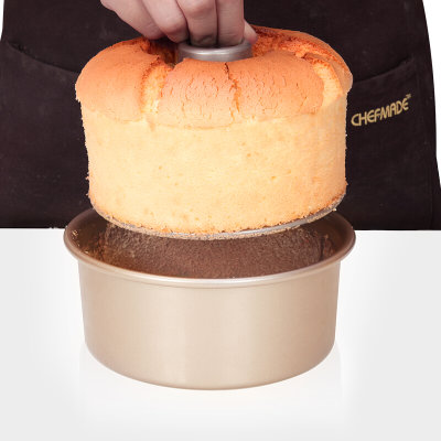 学厨 CHEF MADE 烘焙模具 8寸不粘烟囱戚风蛋糕模面包模烤箱用具香槟金色WK9074 真快乐厨空间