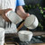 北欧陶瓷米饭碗汤碗家用餐具单个小碗简约ins方碗面碗吃饭碗套装(黑线味碟)第2张高清大图