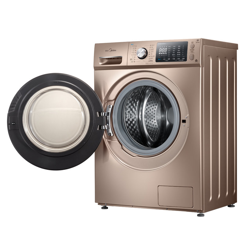 美的mideamg801405wdqcg8公斤滚筒洗衣机1400转wifi控制变频金色