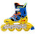 美洲狮（COUGAR）MS835LSG闪光儿童溜冰鞋全套装 可调成人直排轮滑鞋旱冰鞋滑冰鞋(蓝黄套装 L码38-41码可调)第4张高清大图