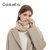 CaldiceKris （中国CK）单色秋冬围巾保暖羊绒围巾CK-DJ010(黑色)第4张高清大图