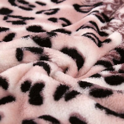 生活家（lifehome）豹纹超柔法莱绒四季毯（18*2cm）绒毯法兰绒