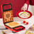 美的（Midea）早餐机MC-JK1312P101R 双面恒温发热 可拆洗烤盘 家用多功能三明治华夫饼机 红色第3张高清大图