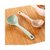 家用小麦秆塑料大号汤勺简约素色长柄稀饭勺多用途厨房餐具汤勺(浅豆绿（大号）)第3张高清大图
