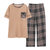 金莎拉睡衣男夏季短袖长裤加大码薄款运动家居服套装(P1102 L)第9张高清大图